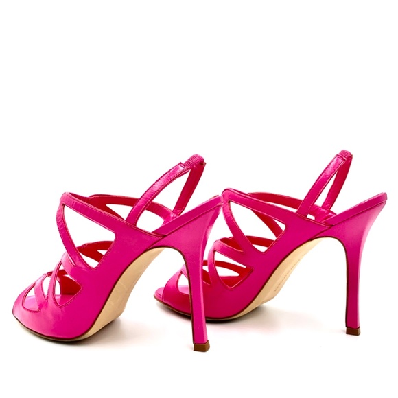 MANOLO BLAHNIK Mochusky Kid Fuschia heels SZ 38 - Picture 9 of 13